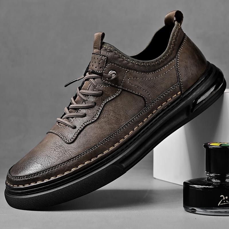 

Four seasons warm classic trend men s shoes soft surface lazy lace-up business leisure versatile travel non-slip and wear-resistant 44 коричневый