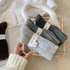 Women's Japanese-Style Gray Wool Mid-Tube Socks: Cozy, Retro, Solid Color for Autumn/Winter.