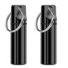 Opret Portable Pill Case, 2-Pack, Nitro Case, Medicine Case, Earplug Case, Compact, Waterproof, Aluminum Alloy, with Key Ring, Black