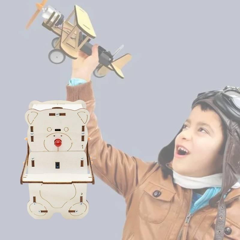 Intelligent Sensing Coin-eating Robot Diy Wood Material Science Experiment Toy For Elementary Students Ha-a03