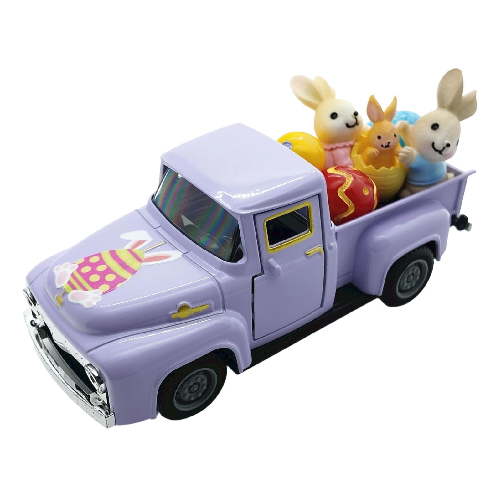 

Reconstructed Old Man S Truck Model Easter Bunny Egg Decoration Item Alloy Car Model One Size светло-фиолетовый