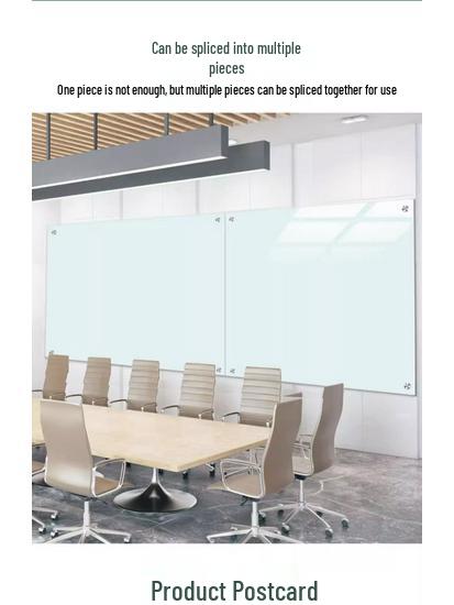 Wall-Mounted Magnetic Tempered Glass Whiteboard for Office & Teaching
