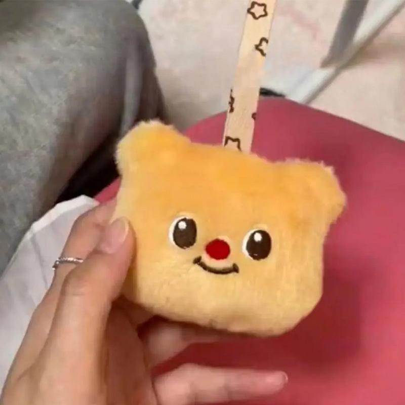 Plush Butter Bear Plush Bag Pendant New Cute Cartoon Squeak Bear Doll Accessories Birthday Gifts School Bag Ornaments Girls