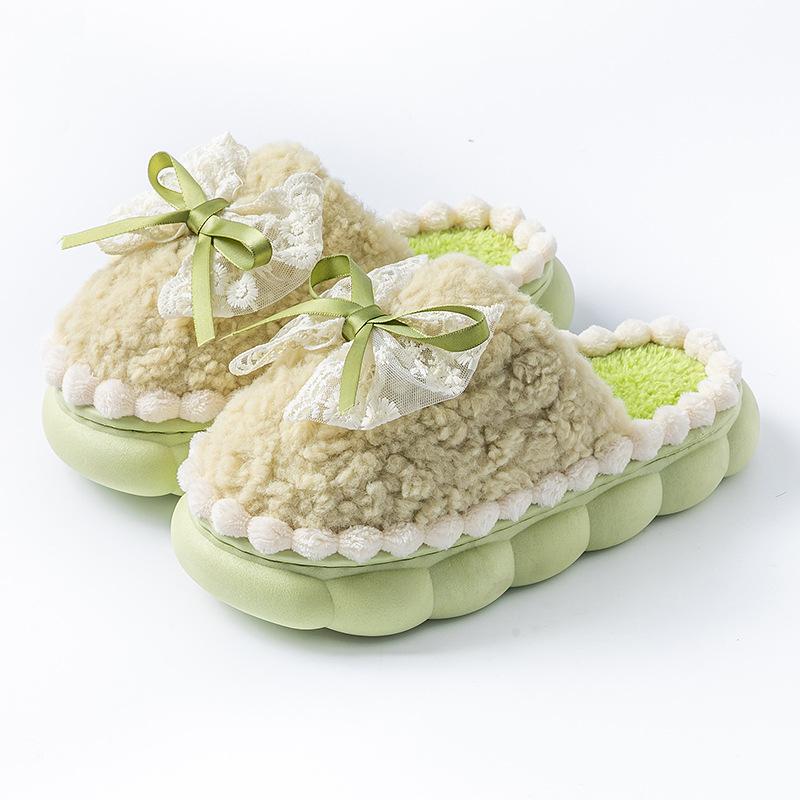 Sweet Cotton Slippers Women's Indoor Thick-soled Warm Shoes