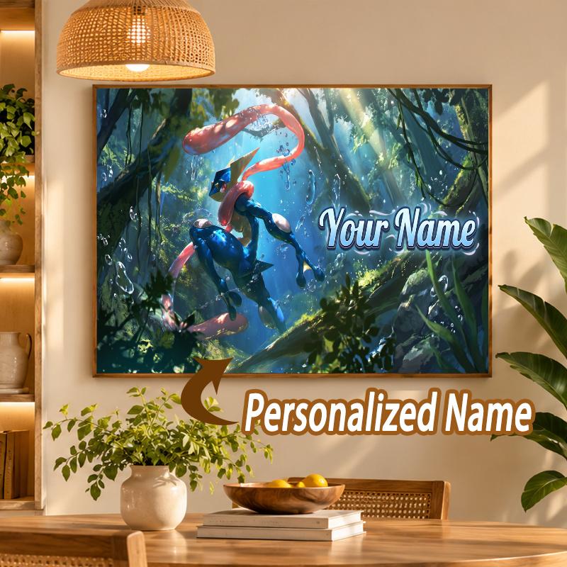 Greninja Custom Name Diamond Painting Personalized 5D Full Drill DIY Diamond Art Home Decor