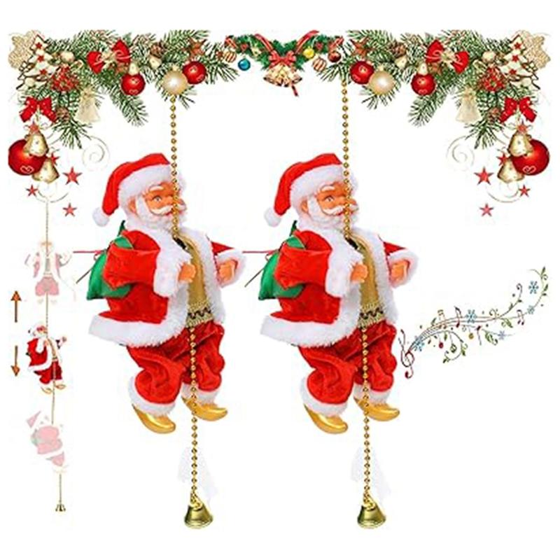 Frischer Seilkletternder Weihnachtsmann Seilkletternder Weihnachtsmann Innen- und Außendekorationen für den Weihnachtsbaum