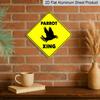 2D Flat 1pc, Parrot Crossing Sign Zone Xing Metal Sign Novelty Road Sign Tropical Bird Macaw Parakeet Lover Birder Owner Metal Plaque, for Outdoor