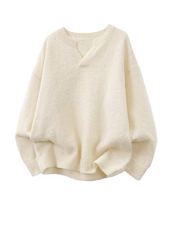 Herren Trendiger V-Ausschnitt Pullover: Herbst/Winter Lockeres Strickoberteil