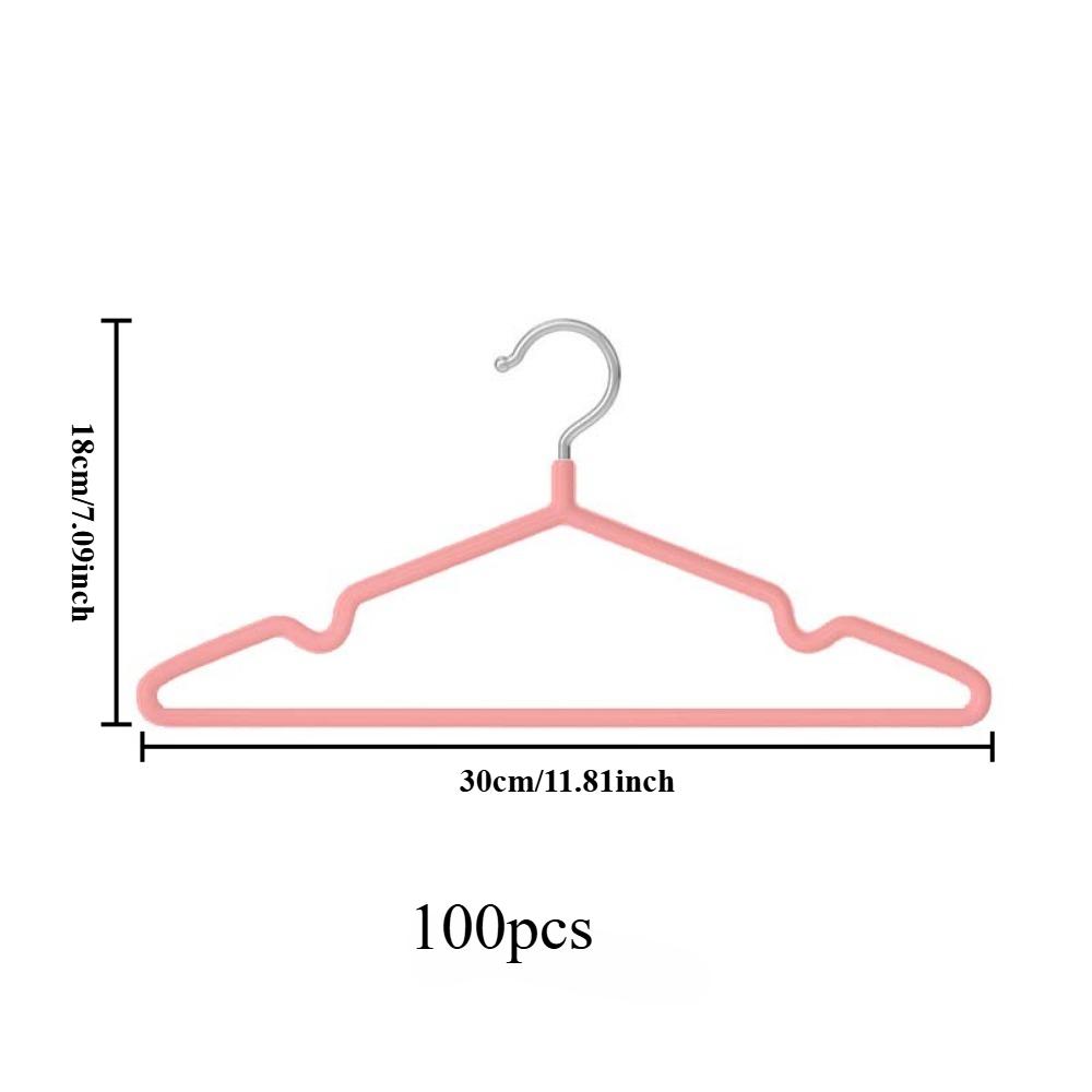 100pcs Seamless Metal Hangers, Seamless Anti Slip and Non Bulging, Thick Material, Strong Load-bearing Capacity