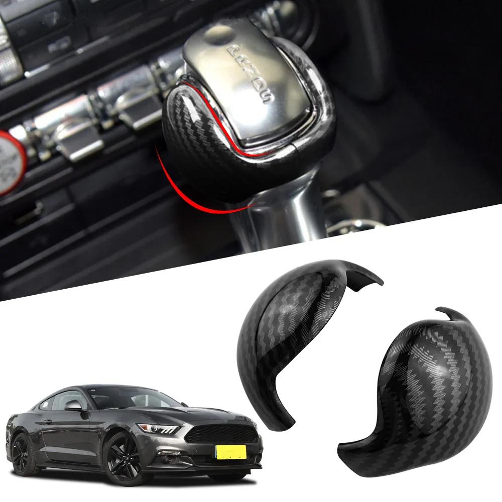 Car Gear Shift Knob Cover Trim for Ford Mustang 2015 2016 2017 2018 2019 2020 2021 Auto Interior Sticker AT Accessoreis
