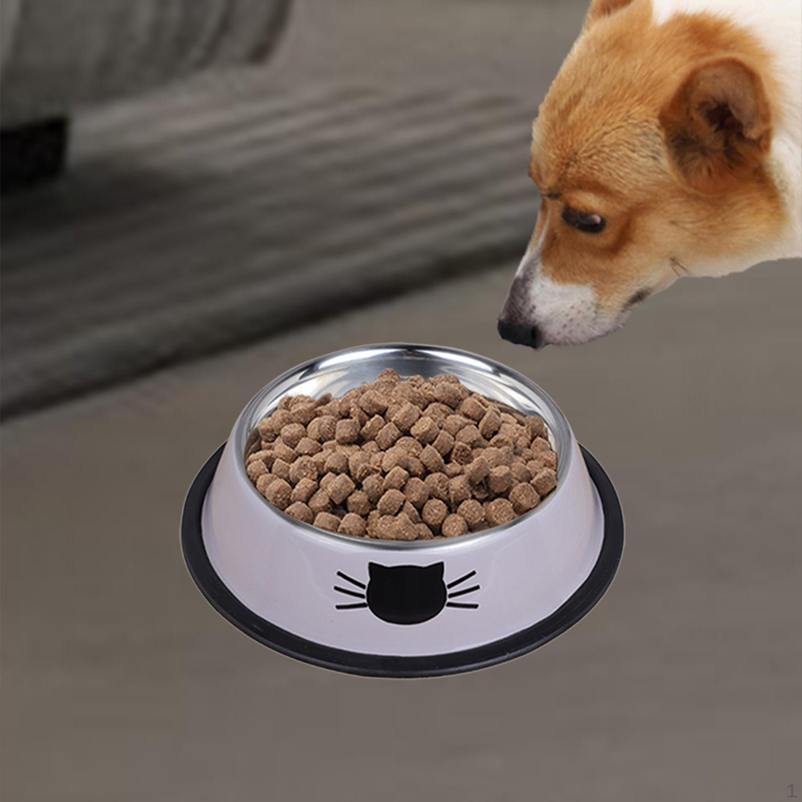 

Dog Food Bowl Pet Feeder Stainless Steel Water for Small Medium Dogs Cat Lightweight сірий колір