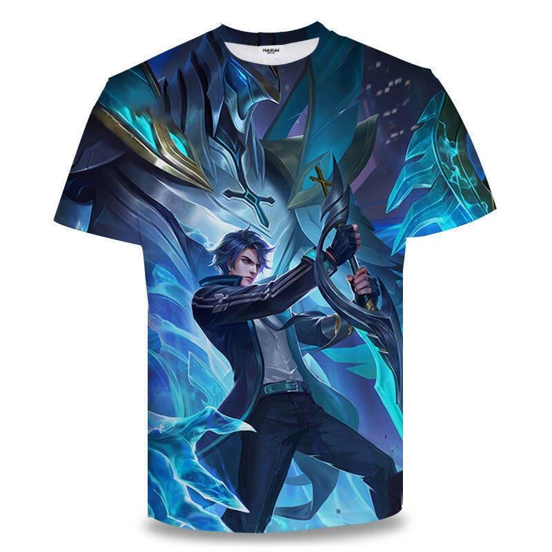 New short sleeved T-shirt with King of Glory print, youthful and fashionable round neck