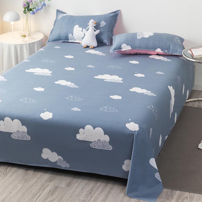 Winter Single Bed Sheet and Quilt Cover Set - 1.5m, Washed Cotton, Includes Pillowcase, Dormitory Style