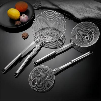 Stainless Steel Colander Large Leakage Hole Ladle Skimmer Fried Filter Blanch Water