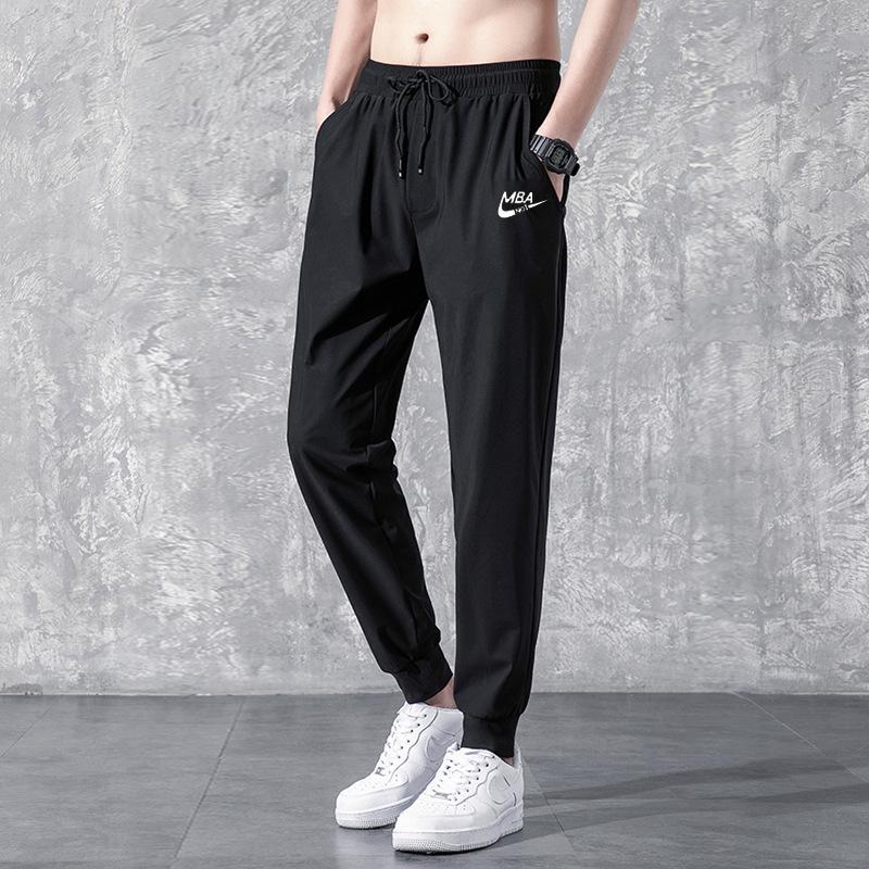 Men's Plus Size Summer Casual Straight-Leg Pants - Trendy Korean Style, Loose Fit Sportswear