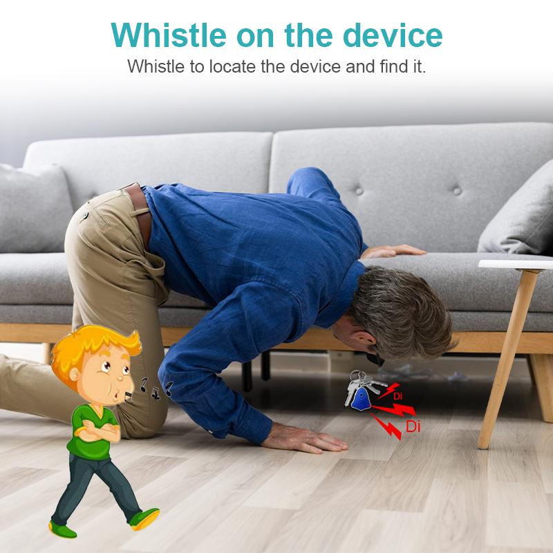 Whistle Key Finder Anti-lost Alarm Locator Wireless Mini Anti-lost Keychain Finder Flashing Beep Bell Shape For Holiday Gifts