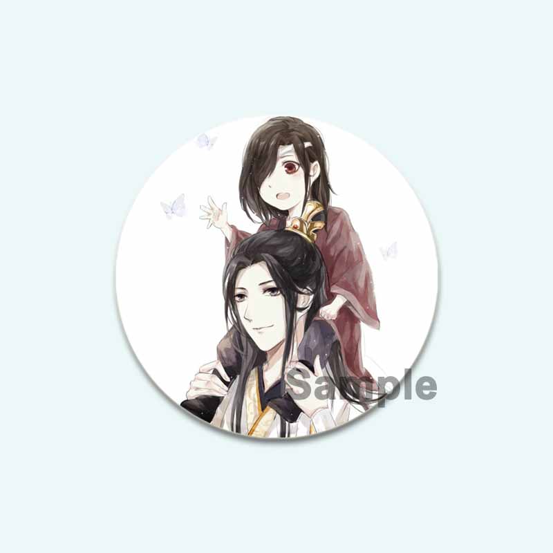 32/44/58 mm Anime Heaven Official's Blessing Badge Hua Cheng/Xie Lian Cartoon-Broschen, handgefertigt, niedliche Emaille-Anstecker als Schmuck, Geschenk-Accessoire