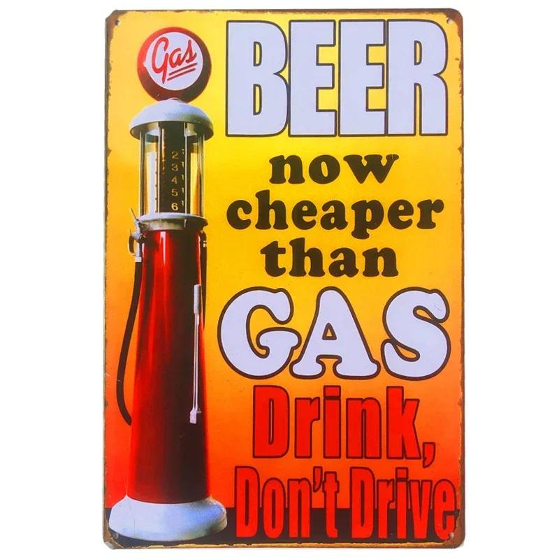 Vintage Beer Metal Tin Signs Wine Alcohol Drinker for Bar Pub Club Man Cave Kitchen Wall Decor Plaque 8x12 Inch