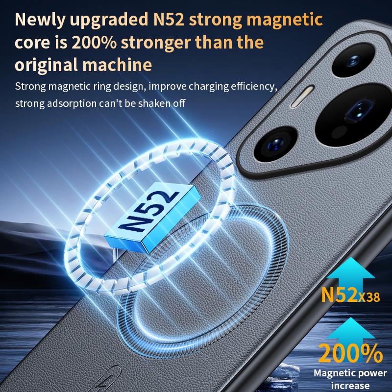 For Huawei Pura 70 Case Magnetic Leather Shield Cover For Huawei Pura 70 High Quality Anti-Fingerprint Non-Slip PC+TPU