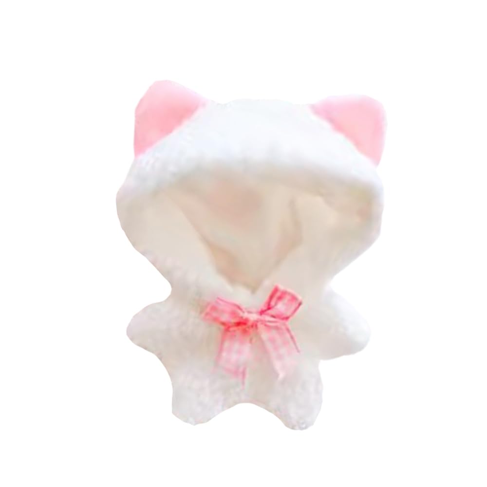 niannyyhouse 10cm Plush Clothes Coveralls Dinosaur Rabbit Bear Moose Pajamas Cotton Doll Accessories Dress-Up (White)