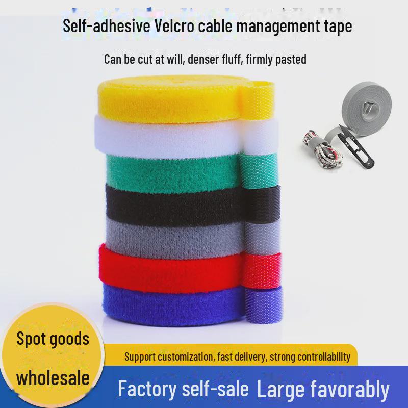 Doppelseitige Klett-Kabelbinder - Selbstklebende Nylon-Klettverschlüsse für Kabelmanagement