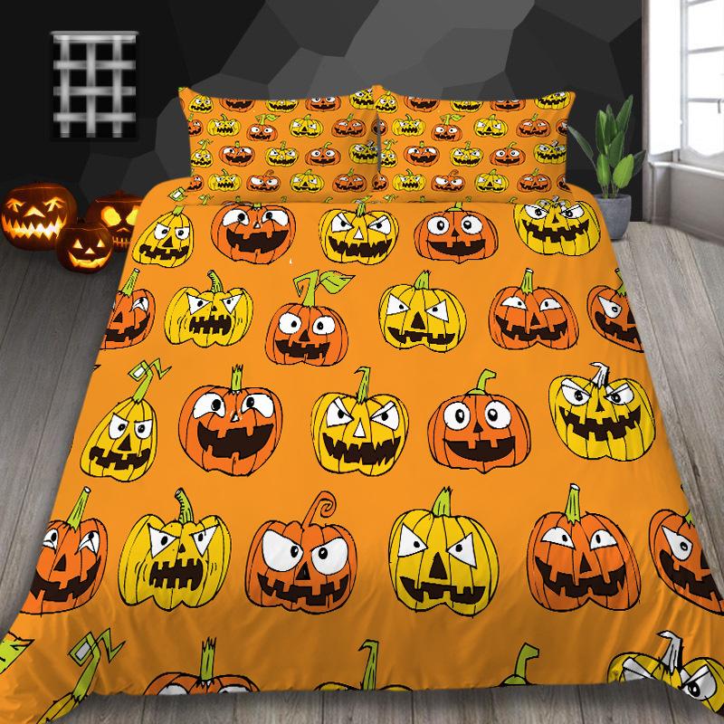 Halloween Decorative Quilt Cover Pillowcase Two Or Three-Piece Set Polyester 3D Digital Printing