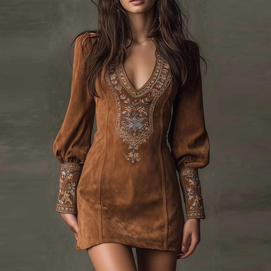 Women's Fashionable Long-sleeved Elegant Dress