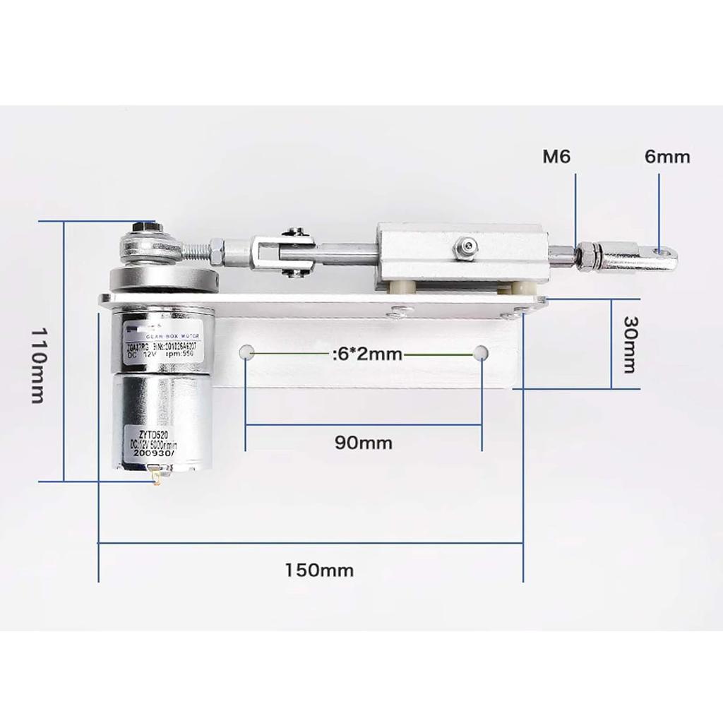 12V Linear Actuator Motor, DIY Automatic Telescopic Reciprocating Push Rod with Adjustable Stroke and Speed for Lift Machine