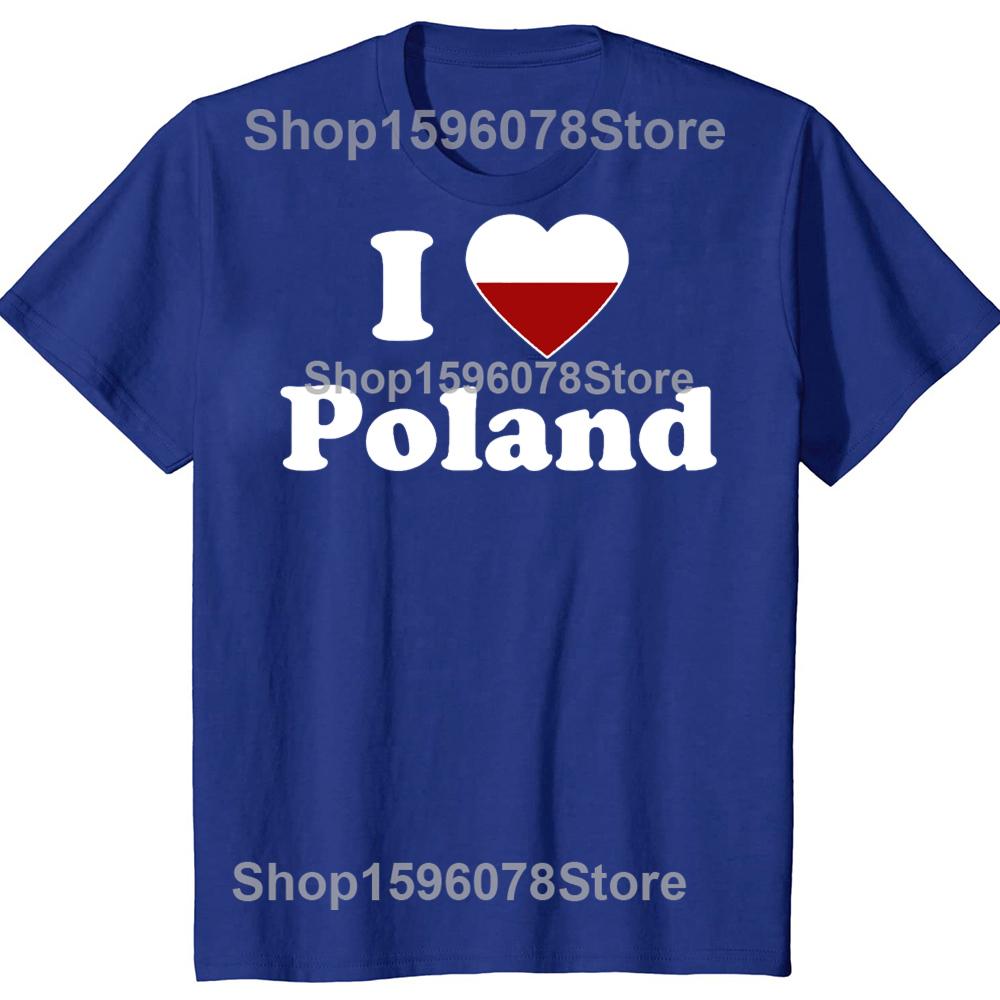 Lustiges Ich Liebe Polen Rotes Herz Polnische T-Shirts Herren Damen Baumwolle Humor Streetwear T-Shirt Kurzarm Unisex Lockere Kleidung