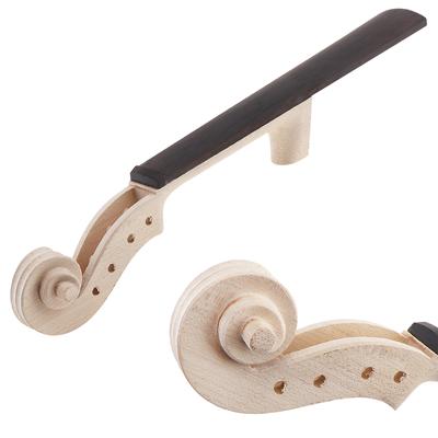 Kit fai da te per violino con tastiera in ebano, manico in acero, dimensioni 4/4, con scorrimento intagliato a mano
