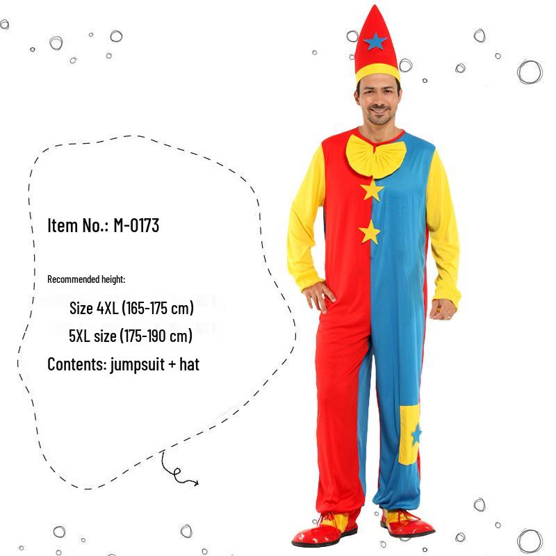 Adult Clown Cosplay Costume for Parties and Masquerades – Includes Clothes and Accessories