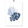 Balena Delfino Granchio Pesce Polpo Cavalluccio Marino Corallo Oceano Poster e Stampe Pittura su Tela Arte da Parete Immagini Camera dei Bambini Decorazione per la Casa