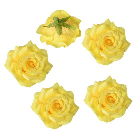 5 Stück Künstliche Rosenblütenköpfe Realistische Falsche Seidenrosenköpfe für Zuhause DIY Blumenwand Hochzeitsparty Geburtstag Babyparty Dekoration