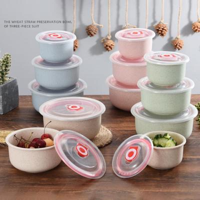3 Τεμ./Σετ Μπολ Δημητριακών με Καπάκι Ελαφριά Μπολ Δείπνου χωρίς BPA για