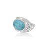 Blue Mohave Turquoise Ring: Sterling Silver Boho Statement Ring