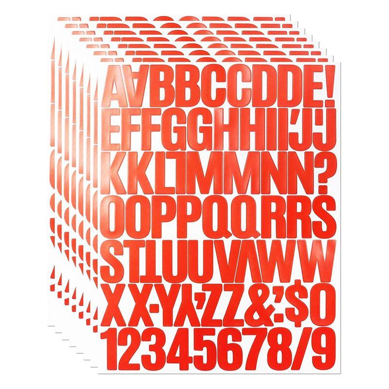 ABIY 8 Sheets 1.5 Inch Letter Number Stickers,576 Pieces Adhesive Alphabet Sticker Letters Decals For Scrapbooking