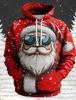 Kids Christmas Party Graphic Fleece Hoodie 3D Print Outdoor Hooded Sweatshirt With Front Pocket