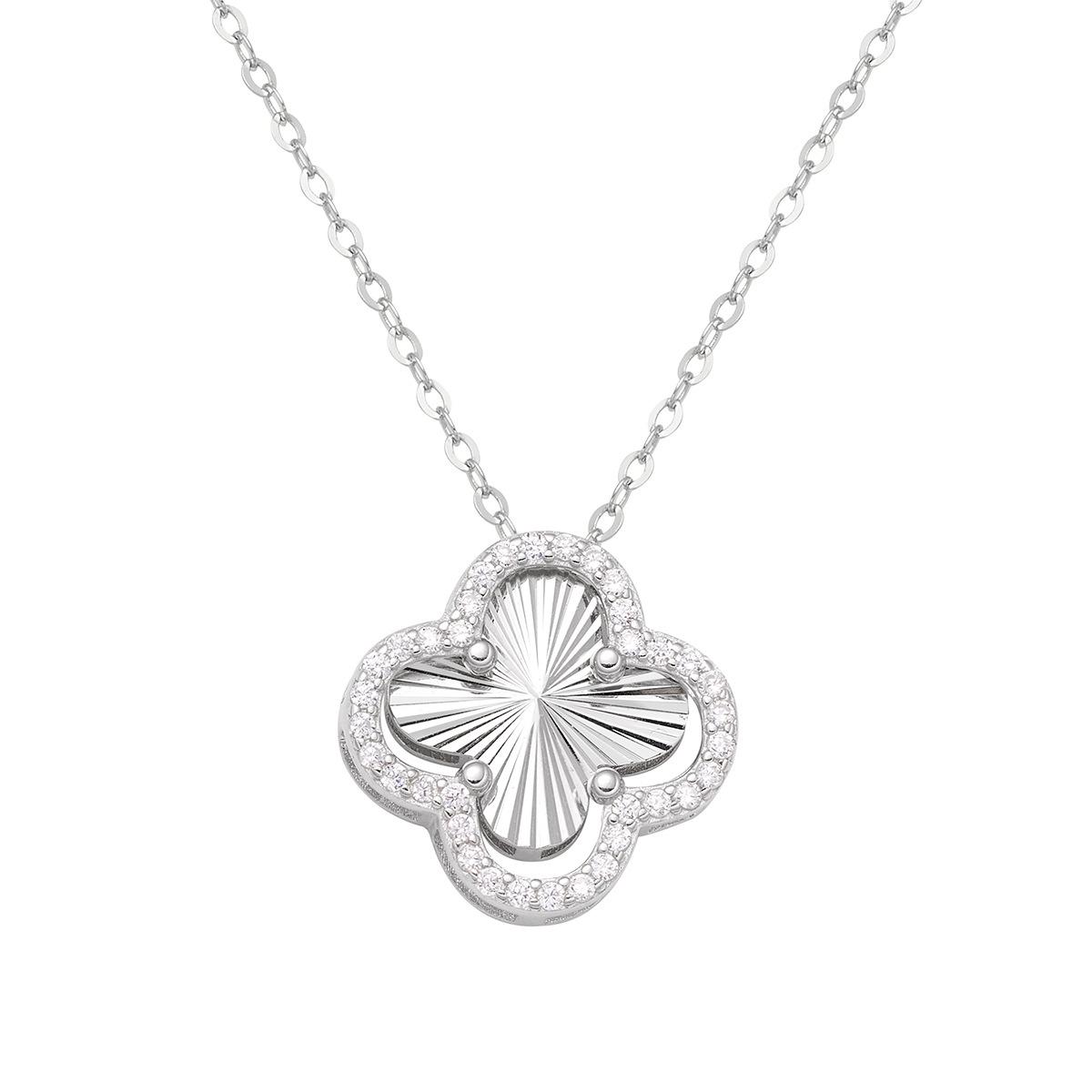 

Серебряная проба S925, один или два экземпляра, лазерная подвеска в виде четырехлистного клевера, украшение на ключицу, украшение на шею 925 Silver