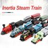 Alloy Locomotive Steam Train Pull Back Model 4 Pieces Set Retro Car Model Kids Toys Set for Boys Gifts