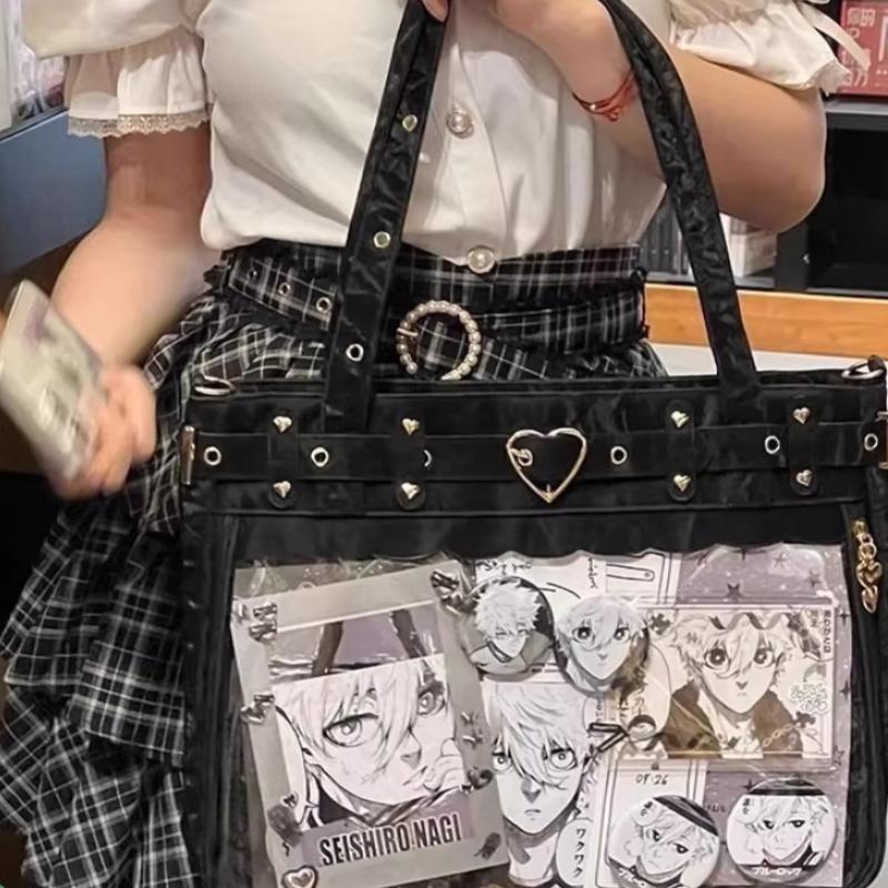 Anime Shoulder Bag Large Capacity Two-Dimension Manual Diy Itabag Badge Display Japanese Style Women'S Handbag Friend Gift