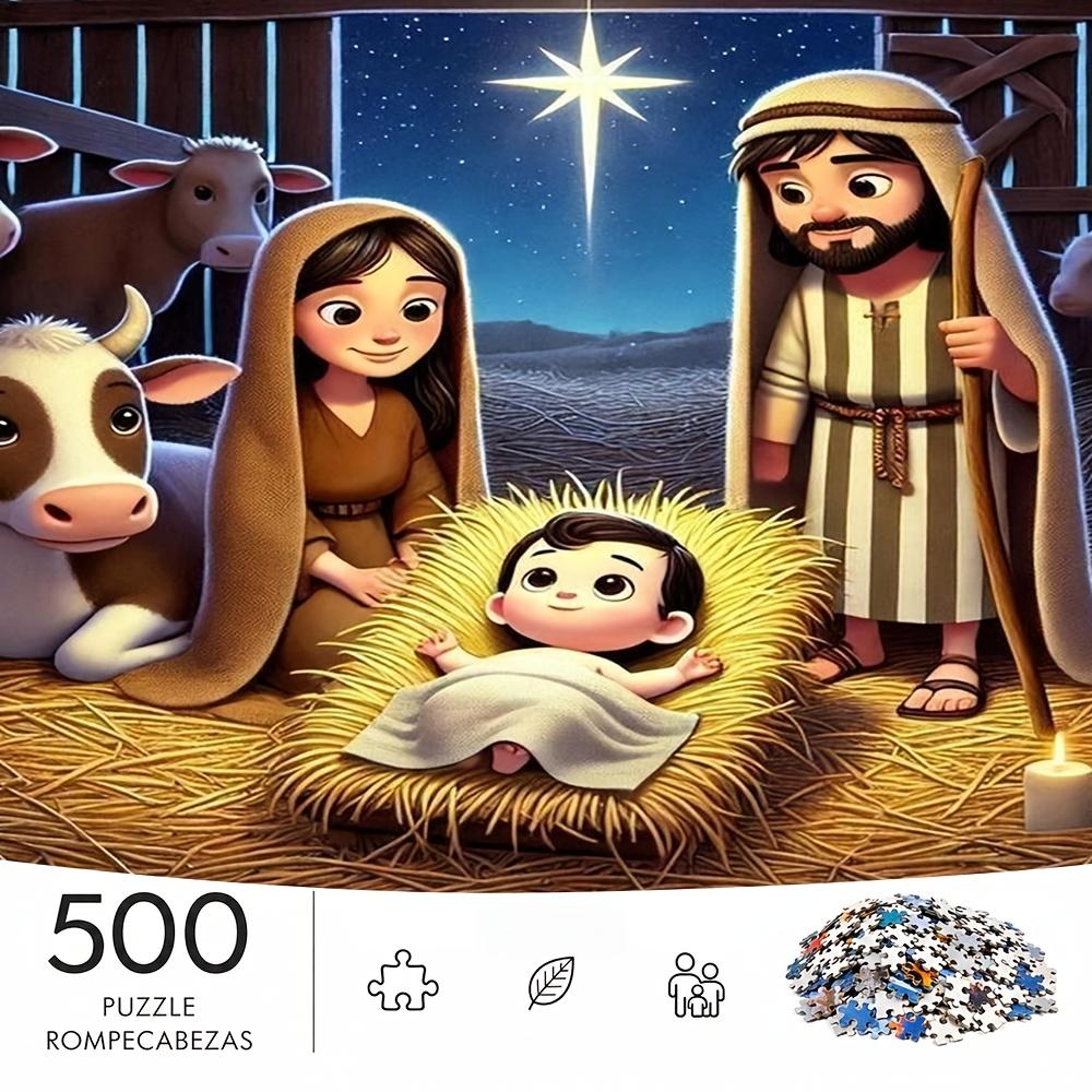 500pcs/Puzzle Game for Endurance And Logic Training - Exquisite Puzzle - (Holy Birth Manger Night Scene Suitable for Living Room Decoration, Room Arra