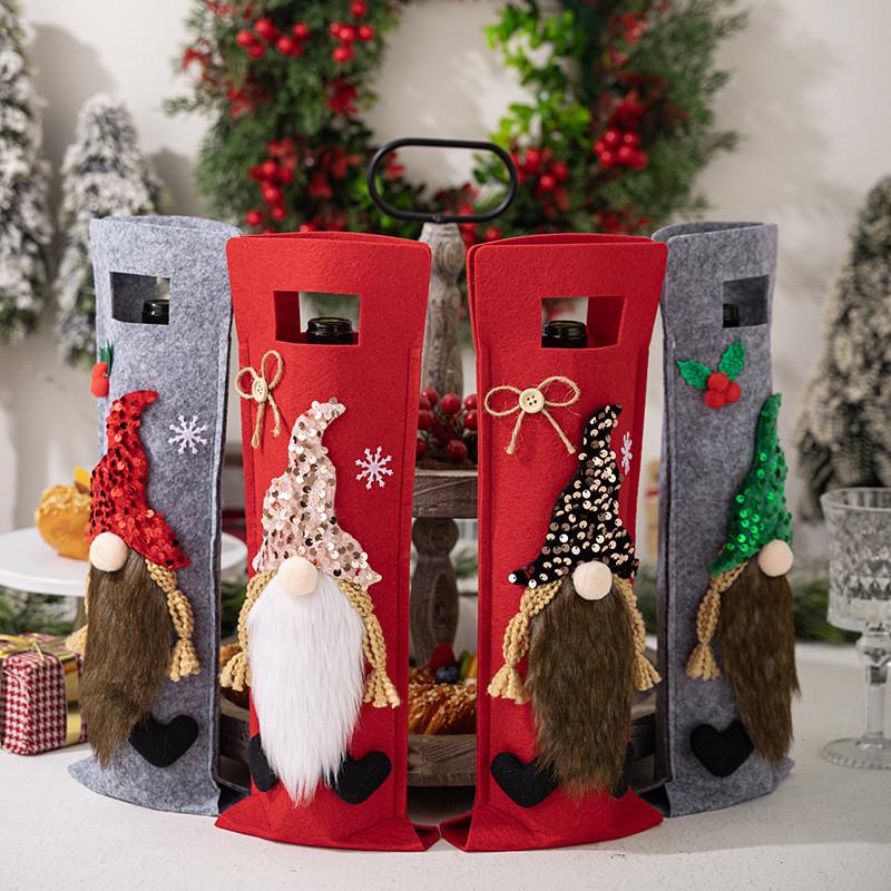 Charming Rudolph Wine Bottle Bags For Christmas Party Decorations In Various Colors