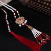 Tassel Chinese Pearl Necklace Imitation Pearl Ethnic Pearl Pendant Fashion Hanfu Necklace  Female