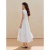 INMAN Women's Xinjiang Cotton Embroidered Sleeveless A-line Dress