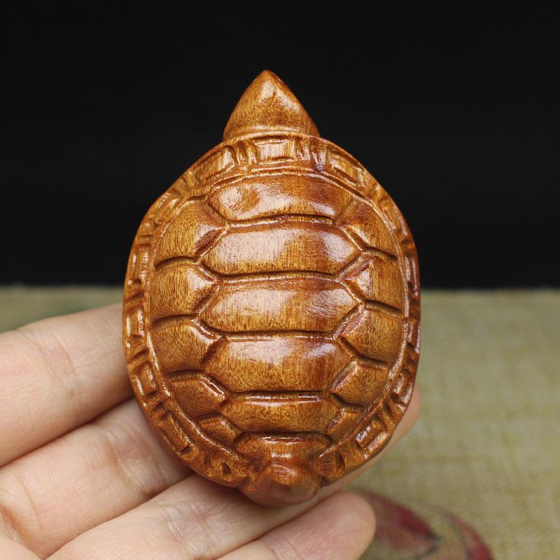 Miniatur Schildkrötenfigur Ornament Holzgeschnitztes Tier Schildkrötenhandwerk Lustige Geschenke Schreibtischzubehör Heimdekoration Neujahrsgeschenk