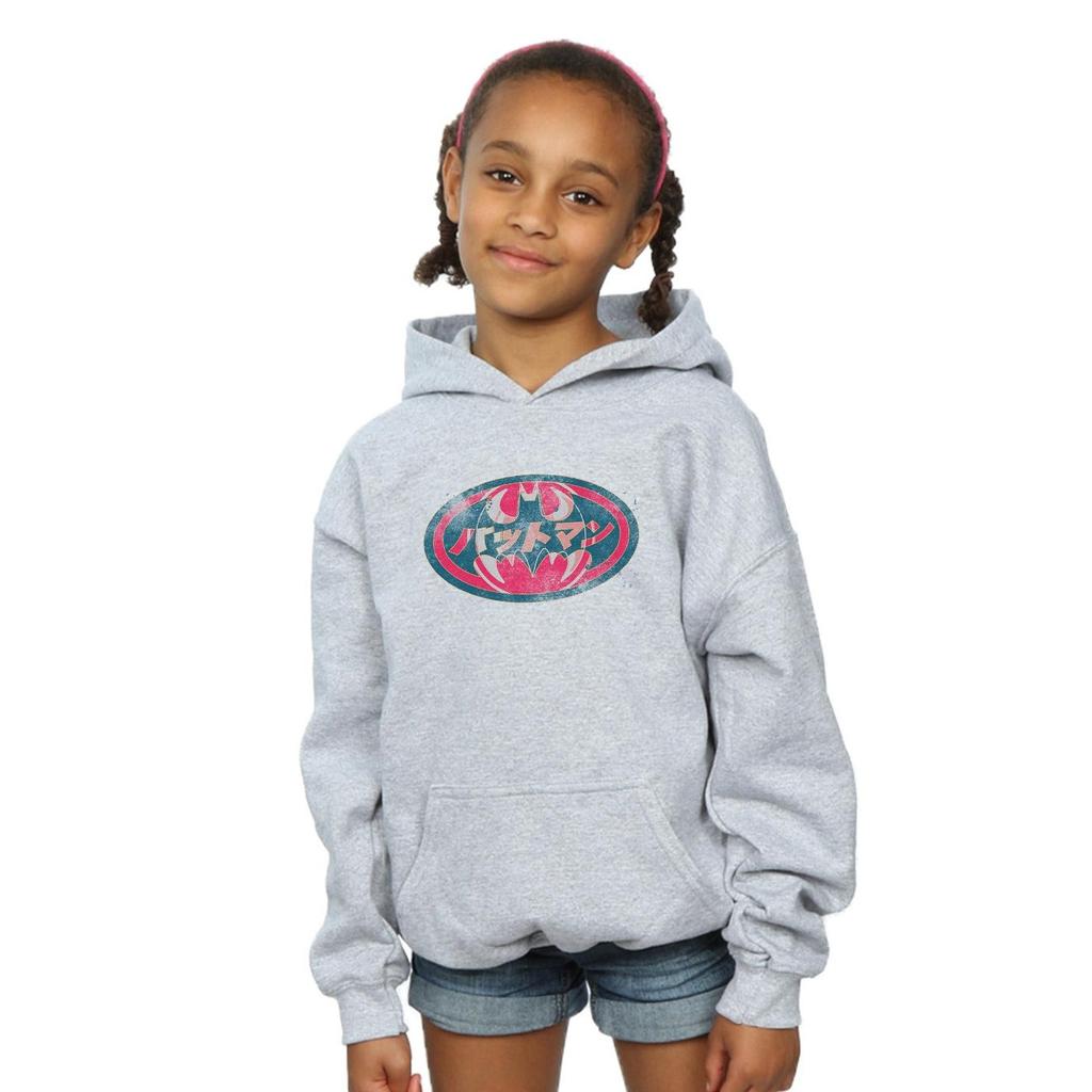 DC Comics Girls Batman Japanese Logo Red Hoodie