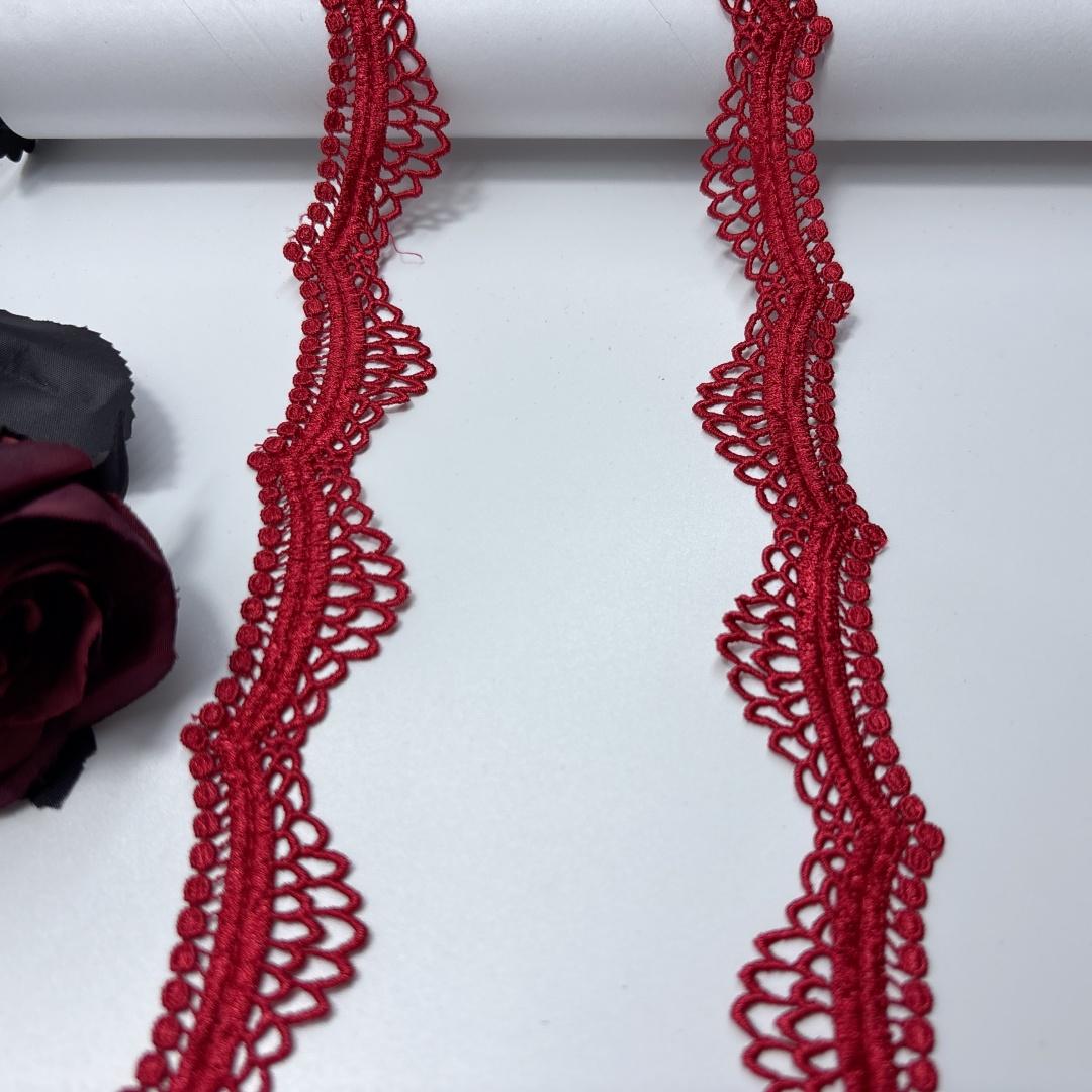 

Красная полиэстеровая отделочная кружевная лента шириной 5 см, DIY шитье, ажурная вязаная водорастворимая кружевная лента для одежды, платья, нижнего белья, нижнего белья, бюстгальтера, рукоделия 2 meters x 3 cm красный