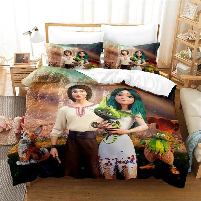 

3D-печатный комплект постельного белья «Лесная песня Мавка», изысканный комплект постельного белья, пододеяльник, комплект постельного белья, роскошный подарок на день рождения US Twin 173x218cm