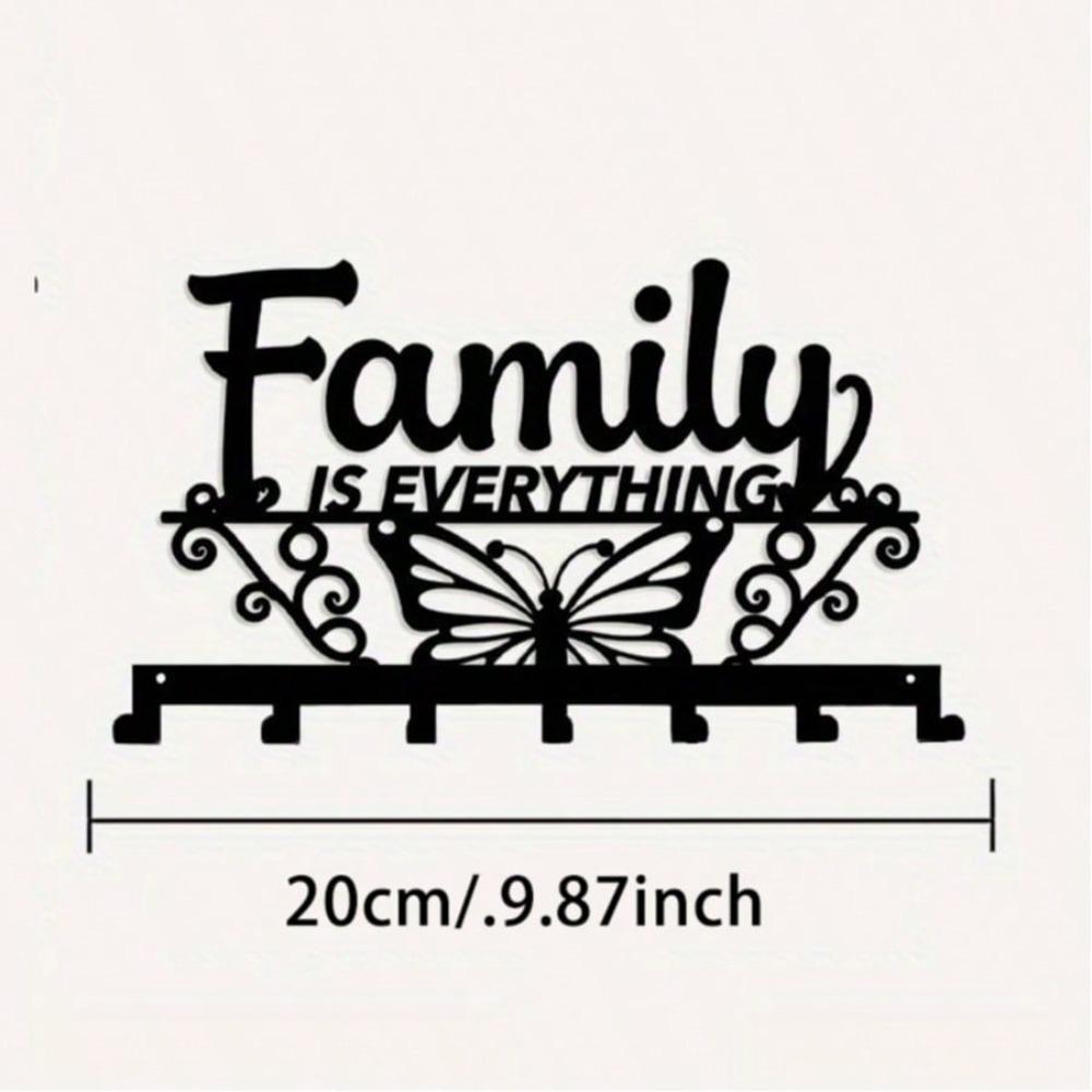 Metal Key Holder Wall Mount 7 Hooks Rustproof Home Organization Kitchen Bathroom Storage