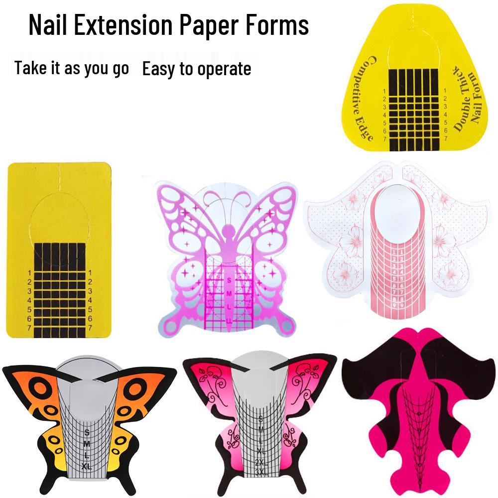 100 Cross-border Exclusive French Nail Extension Forms - Horseshoe & Rectangular Designs